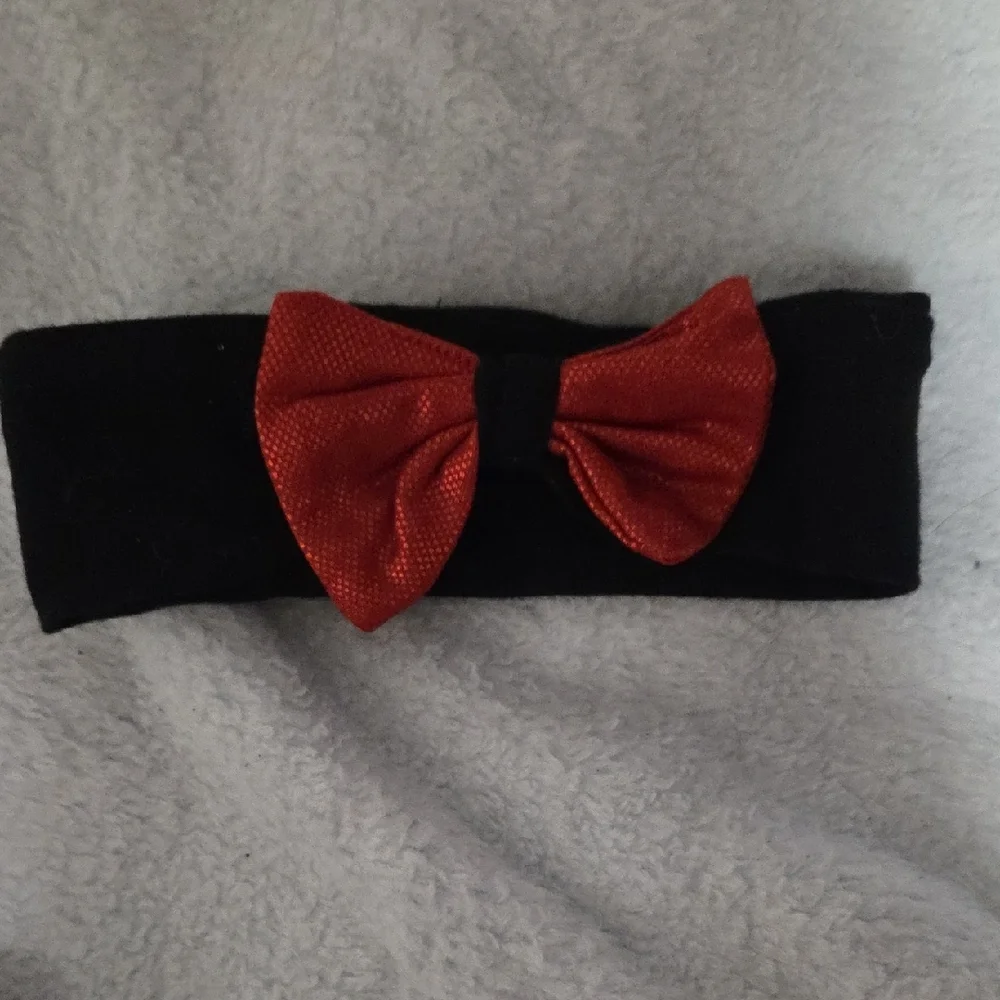 Set of Three Red and Black Bow Headbands